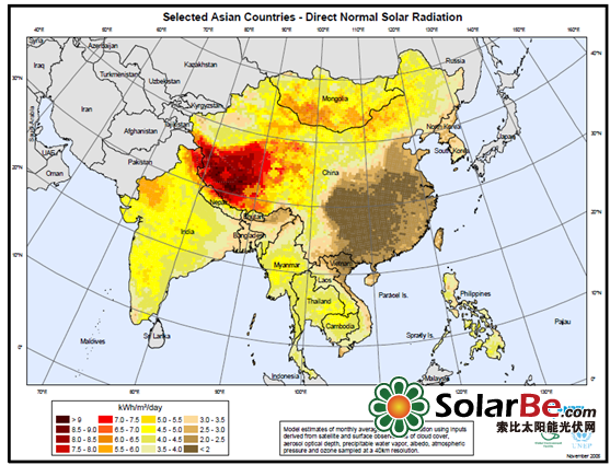 基于中国气象局及球王会其下属单位NREL和NASA的研究成果太阳